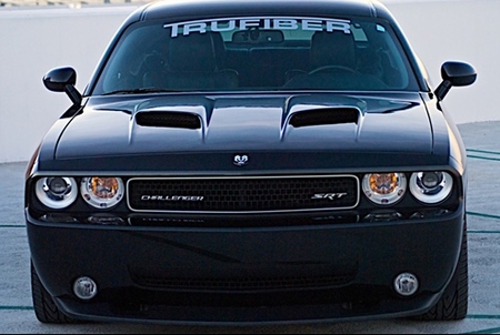 Fiberglass Cuda Style Ram Air Hood 08-up Dodge Challenger - Click Image to Close